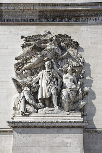Relief am Arc de Triomphe Triumphbogen  Triumph von Napoleon  Paris  Frankreich  Europa