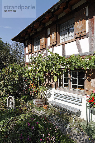 Hof Reisch von 1780  oberschwäbischer Eindachhof  Bauernhaus-Museum Wolfegg  Allgäu  Oberschwaben  Baden-Württemberg  Deutschland  Europa