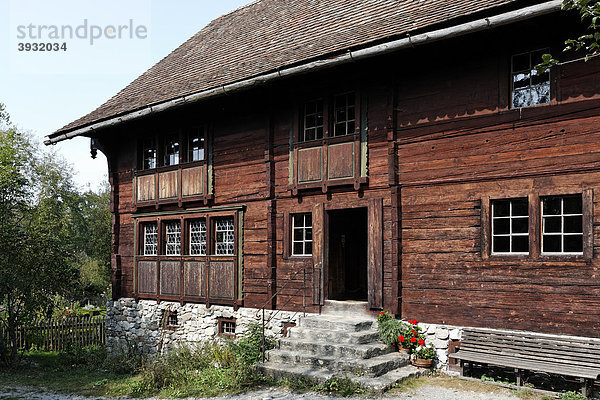 Haus Füssinger aus Siebratsreute  von 1705  Typ Rheintalhaus  Bauernhaus-Museum Wolfegg  Allgäu  Oberschwaben  Baden-Württemberg  Deutschland  Europa