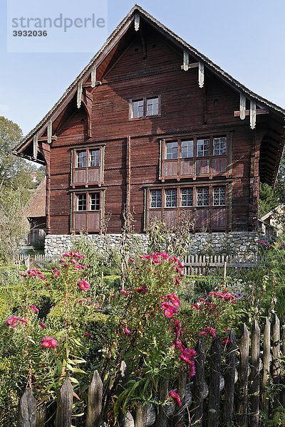 Haus Füssinger aus Siebratsreute  von 1705  Typ Rheintalhaus  Bauernhaus-Museum Wolfegg  Allgäu  Oberschwaben  Baden-Württemberg  Deutschland  Europa