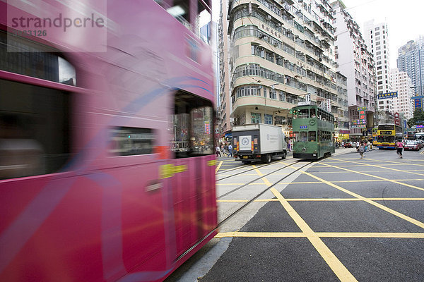 Straßenbahn  Wan Chai District  Hong Kong  Hongkong  China  Asien