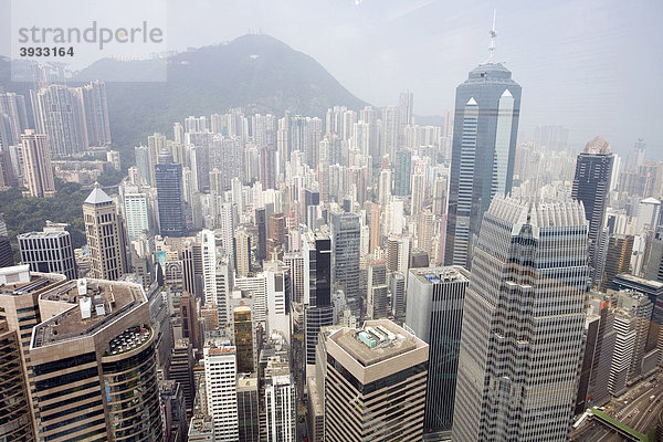 Aussicht vom 2 IFC Tower  Hong Kong Island  Hongkong  China  Asien