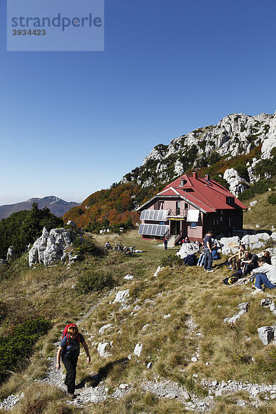 Berghütte auf Veliki Risnjak  Nationalpark Risnjak  Gorski Kotar  Kroatien  Europa