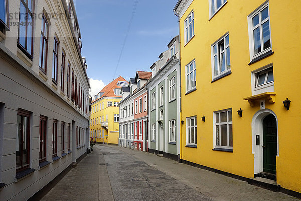 Straßenzug in der Altstadt von Aalborg  _lborg  Region Nordjylland  Dänemark  Skandinavien  Europa