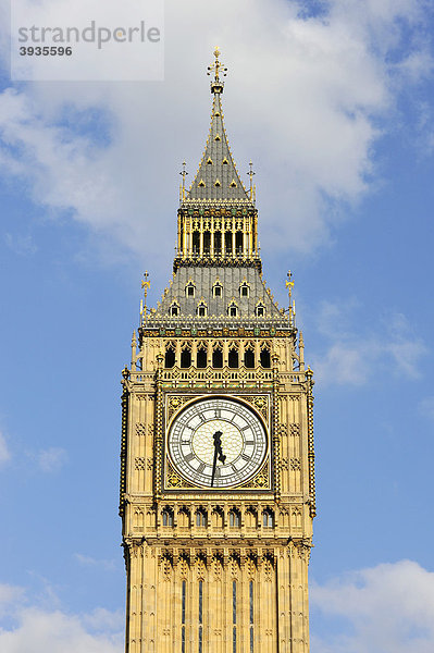 Detailansicht des Uhrenturmes Big Ben des Westminster Palasts  London  England  Großbritannien  Europa