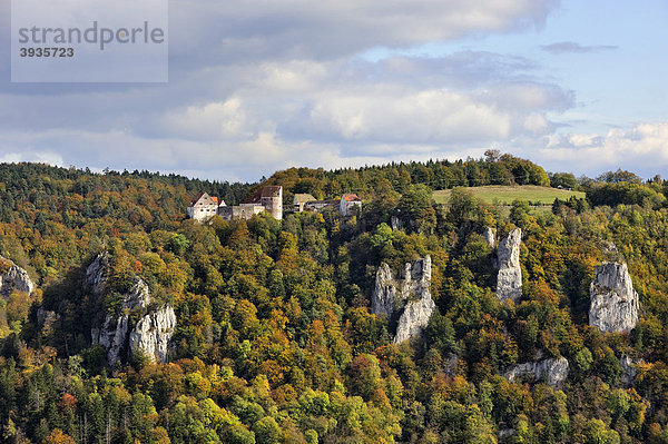 Die Burg Wildenstein im oberen Donautal  Landkreis Sigmaringen  Baden-Württemberg  Deutschland  Europa