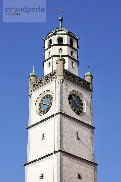 Detailansicht vom Blaserturm in der historischen Altstadt von Ravensburg  Landkreis Ravensburg  Baden-Württemberg  Deutschland  Europa