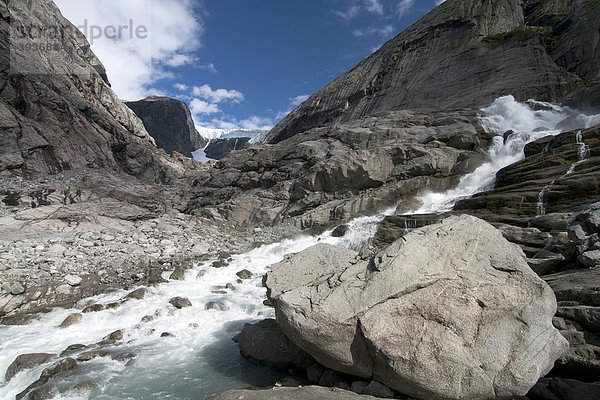 Gletscher Brenndalsbreen  Jostedalsbreen Nationalpark  Sogn og Fjordane  Norwegen  Europa