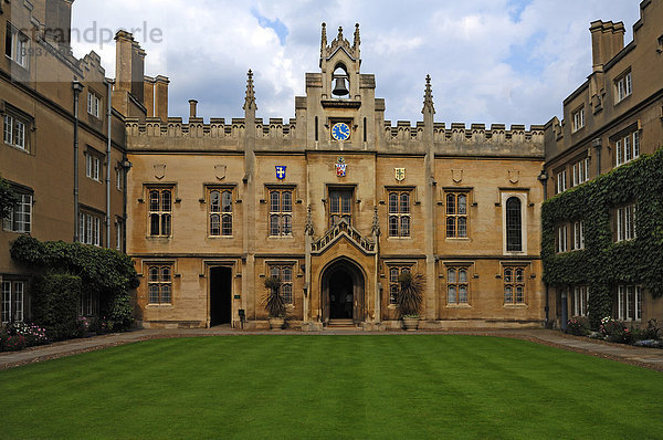 Sidney Sussex College mit Innenhof  1596 gegründet von Frances Sidney  Sidney Street  Cambridge  Cambridgeshire  England  Großbritannien  Europa