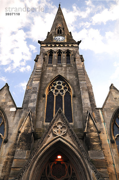 Turm der Free Church  Market Hill  St. Ives  Cambridgeshire  England  Großbritannien  Europa