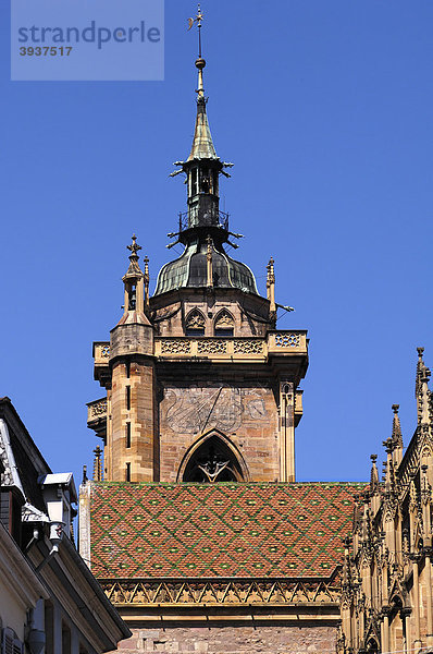 Turm der Kathedrale St. Martin  Gotik  Anfang 14. Jhd.  22 Place de la CathÈdrale  Colmar  Elsass  Frankreich  Europa