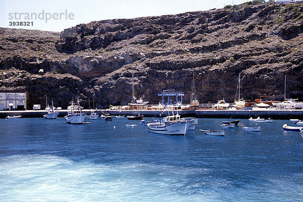 Boote im Hafen von Playa de Santiago  La Gomera  Kanarische Inseln  Atlantik  Atlantischer Ozean  Spanien  Europa