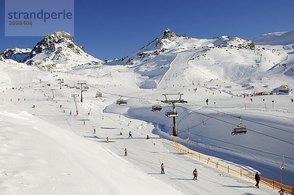 Velillbahn  Silvretta-Mittelstation  Skigebiet Ischgl  Tirol  Österreich  Europa