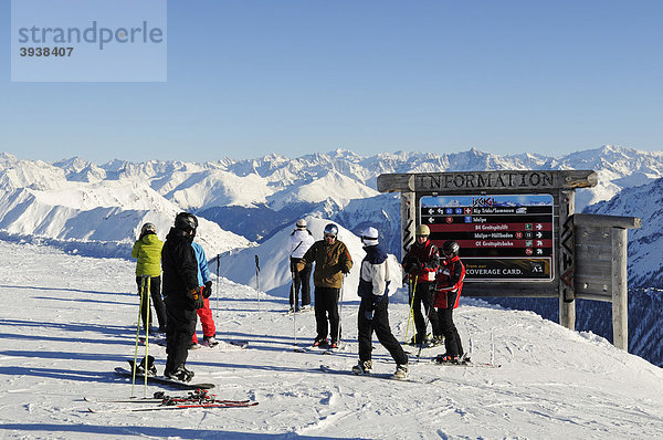 Skigebietsgrenze Ischgl  Greitspitze  Samnaun  Schweiz  Europa  Tirol  Österreich  Europa