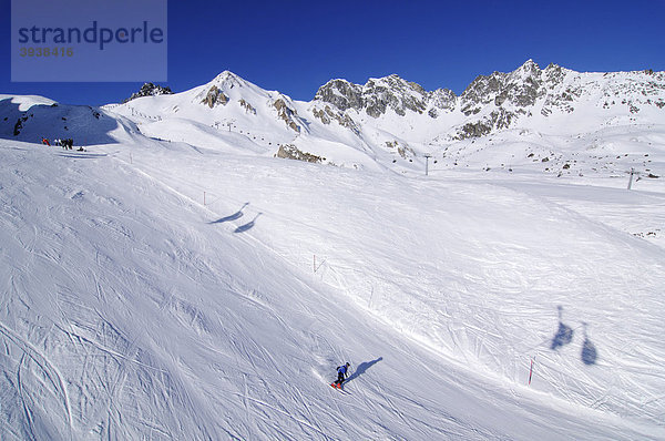 Flimsattelbahn  Skigebiet Samnaun  Schweiz  Europa