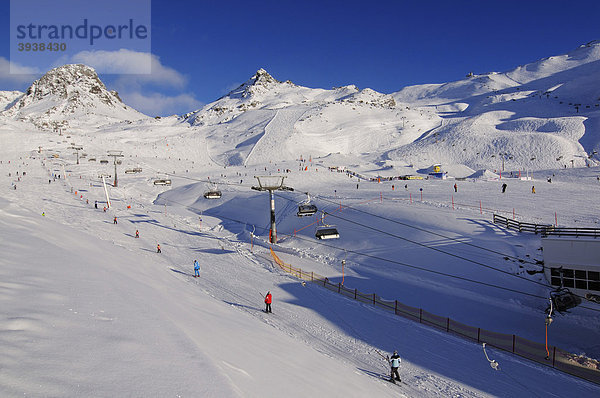 Velillbahn  Silvretta-Mittelstation  Skigebiet Ischgl  Tirol  Österreich  Europa