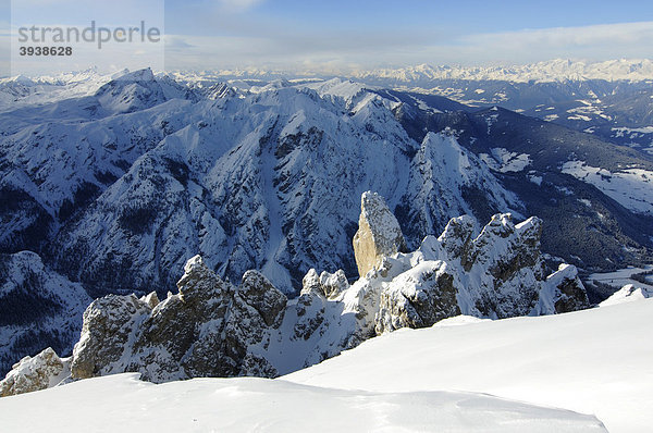 Schneelandschaft  Dürrenstein  Hochpustertal  Südtirol  Italien  Europa