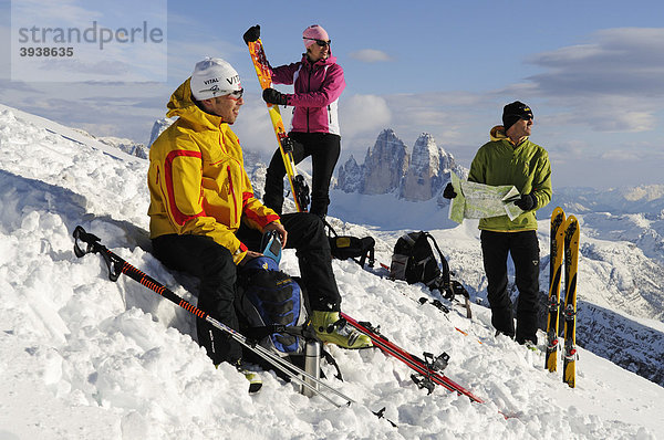 Skitour  Dürrenstein  Drei Zinnen  Hochpustertal  Südtirol  Italien  Europa