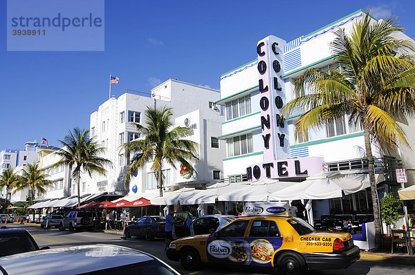 Colony Hotel  Ocean Drive  Miami South Beach  Art Deco District  Florida  USA