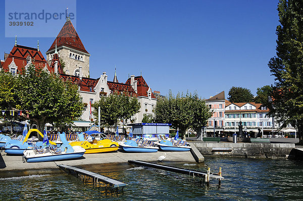 Chateau d'Ouchy  Lausanne  Genfer See  Kanton Waadt  Schweiz  Europa Kanton Waadt