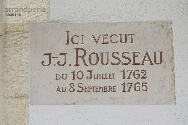 Wohnhaus Jean-Jaques Rousseau  Motiers  Val de Travers  Kanton Waadt  Schweiz  Europa Kanton Waadt