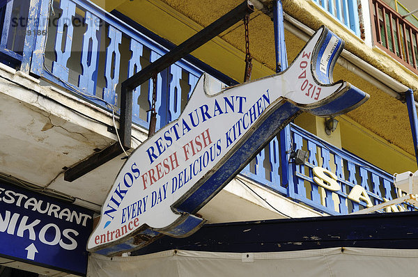 Fischrestaurant in der Altstadt  Castro  Naxos  Kykladen  Griechenland  Europa