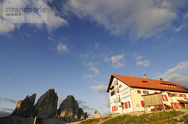 Dreizinnen-Hütte  Hochpustertal  Sextener Dolomiten  Südtirol  Italien  Europa