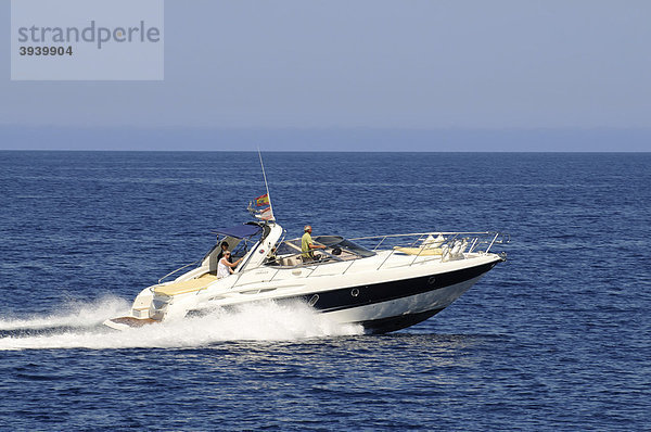 Motorboot  Ibiza  Pityusen  Balearen  Spanien  Europa