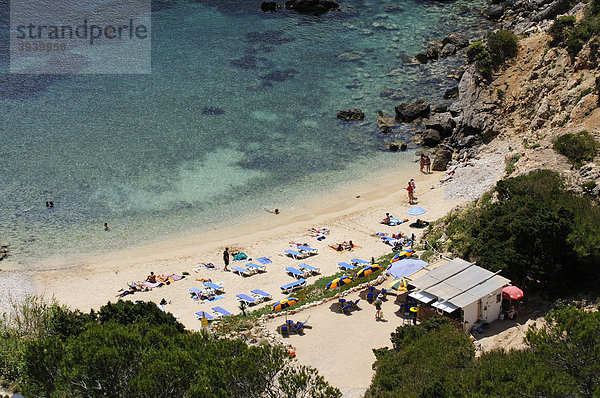 Strand  Cala d'en Serra  Portinatx  Ibiza  Pityusen  Balearen  Spanien  Europa
