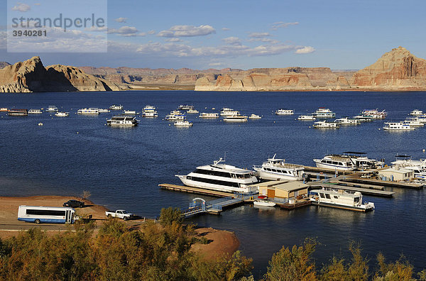 Wahweap Marina  Lake Powell  Glen Canyon  Arizona  USA