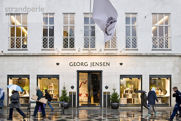 Vorderseite des angesagten Georg Jensen Geschäfts in Kopenhagen  Dänemark  Europa