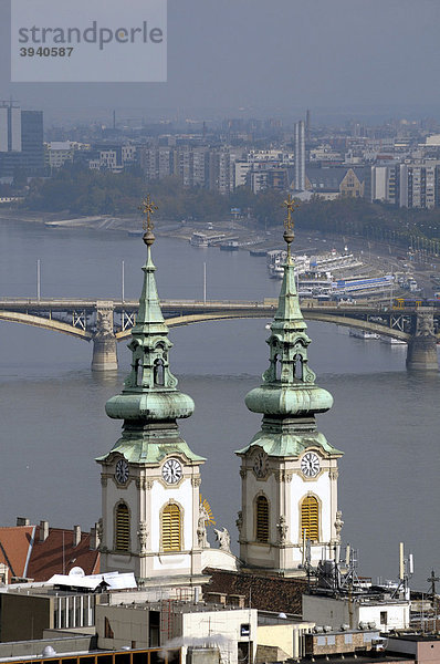 St. Anna Kirche  Margaretenbrücke  Donau  Budapest  Ungarn  Europa