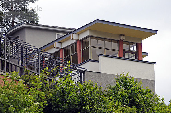 Teehaus des Bauhaus-Architekt Alfred Arndt im Haus des Volkes  Probstzella  Thüringen  Deutschland  Europa