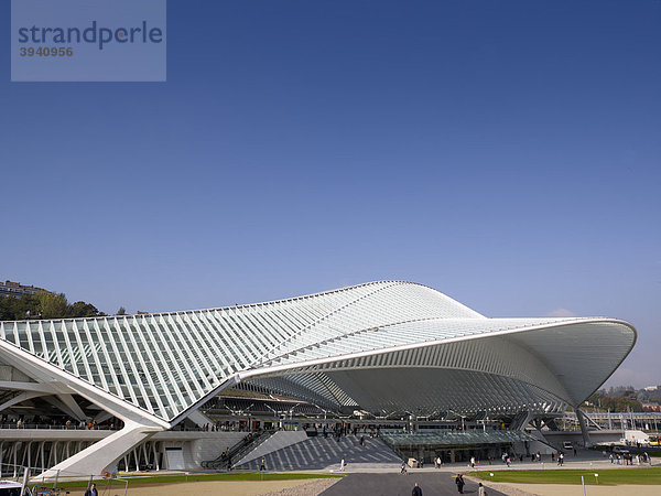 Außenansicht Gare de LiËge-Guillemins  Architekt Santiago Calatrava  Lüttich  Belgien  Europa