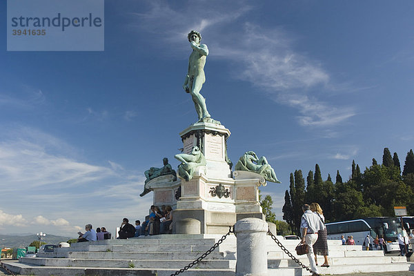 David-Statue auf der Piazzale Michelangelo  Florenz  Toskana  Italien  Europa