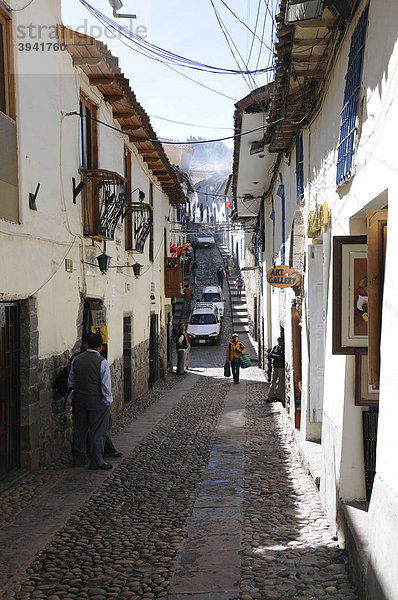 Enge Gasse  Cusco  Inkasiedlung  Quechuasiedlung  Peru  Südamerika  Lateinamerika