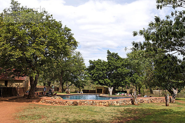Lower Sabie Restcamp  Swimming Pool  Kruger Nationalpark  Südafrika  Afrika