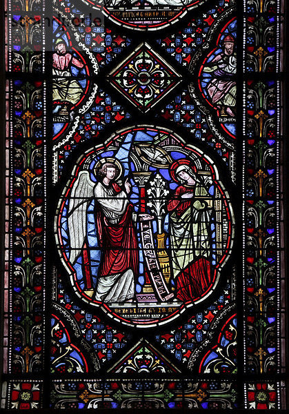 Fenster der Kathedrale Notre Dame de Coutances  Manche  Basse-Normandie  Normandie  Frankreich  Europa
