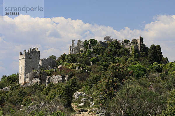 Ruinen  Ch‚teauneuf  Region Provence Alpes CÙte d'Azur  Departement Alpes Maritimes  Frankreich  Europa