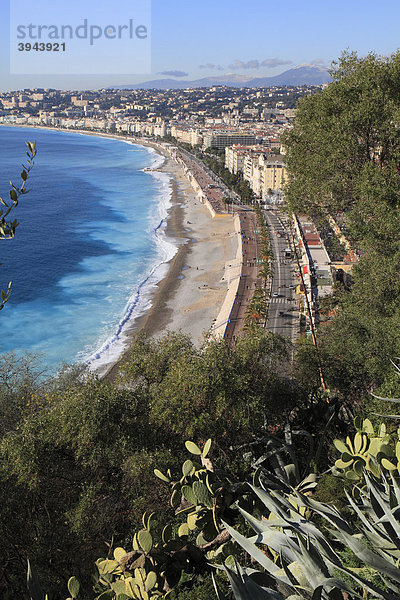 Quai des Etats-Unis mit der Oper Nizza  gesehen vom Schlossberg  hinten Promenade des Anglais  Nizza  DÈpartement Alpes Maritimes  RÈgion Provence Alpes CÙte d'Azur  Südfrankreich  Frankreich  Europa