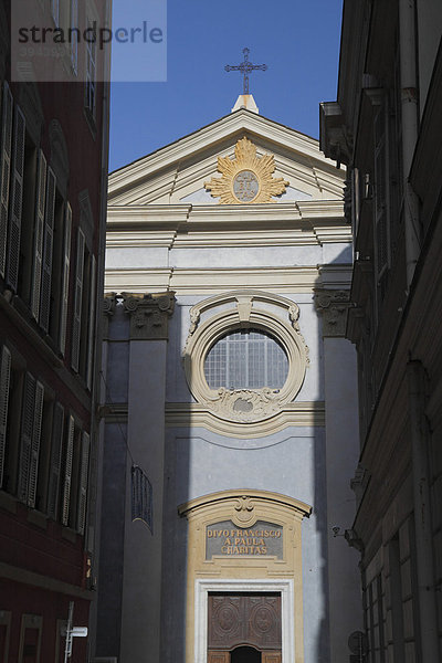 Eglise Saint-Francois-de-Paule  Fassade mit Rundfenster  Nizza  DÈpartement Alpes Maritimes  RÈgion Provence Alpes CÙte d'Azur  Südfrankreich  Frankreich  Europa