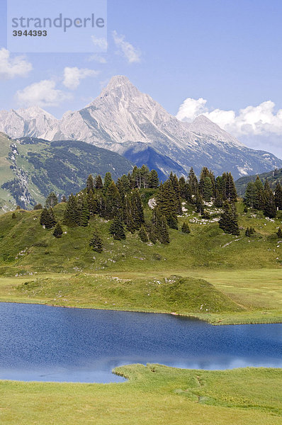 Kalbelesee am Hochtannberg  dahinter Biberkopf  Tannberggebiet  Tirol  Österreich  Europa