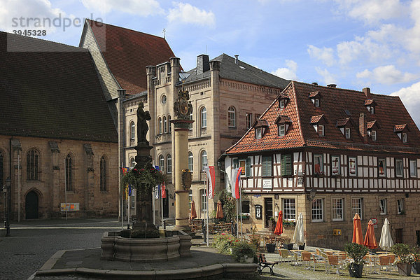 Marktplatz von Kronach  Oberfranken  Bayern  Deutschland  Europa