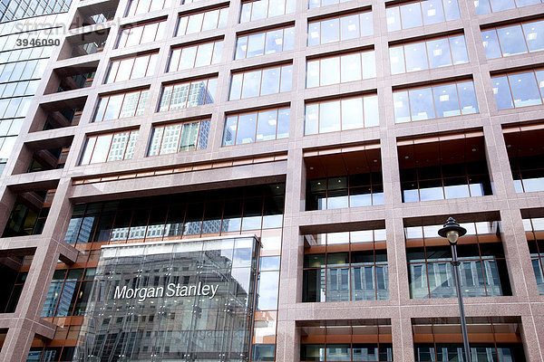 Morgan Stanley Bank in Canary Wharf  London  England  Großbritannien  Europa