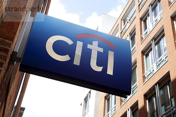 Logo der Citi Bank in London  England  Großbritannien  Europa
