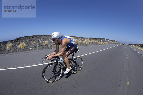 Der belgische Profi-Triathlet Bert Jammaer auf der Radstrecke der Ironman-Triathlon-WM in Kailua-Kona  Hawaii  USA