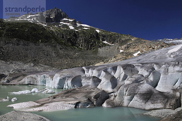 Gletschersee des Rhonegletschers  Kanton Wallis  Schweiz  Europa Kanton Wallis