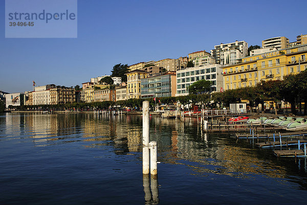 Lugano am Luganersee gelegen  Kanton Tessin  Schweiz  Europa Luganersee Kanton Tessin