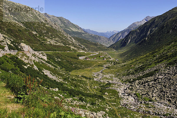 Gotthardpass Straße  Kanton Uri  Schweiz  Europa Kanton Uri