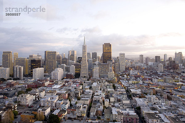Panoramablick vom Coit Tower  San Francisco  Kalifornien  USA  Vereinigte Staaten von Amerika